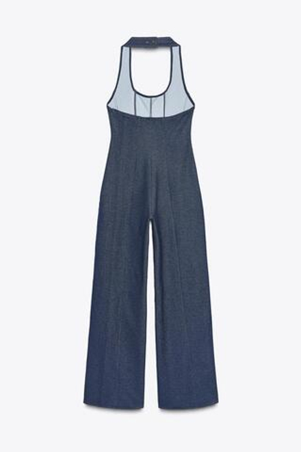 ZARA КОМБИНЕЗОН ИЗ САРЖИ, ИНДИГО