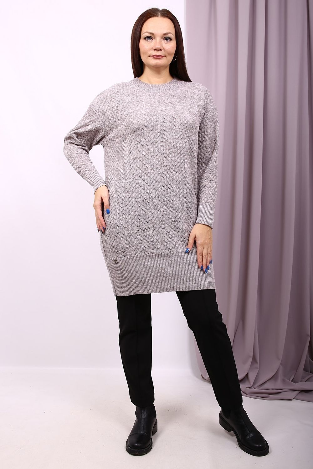 Туника женская 1238 Коричневый меланж 127 Olsarri (Акция)