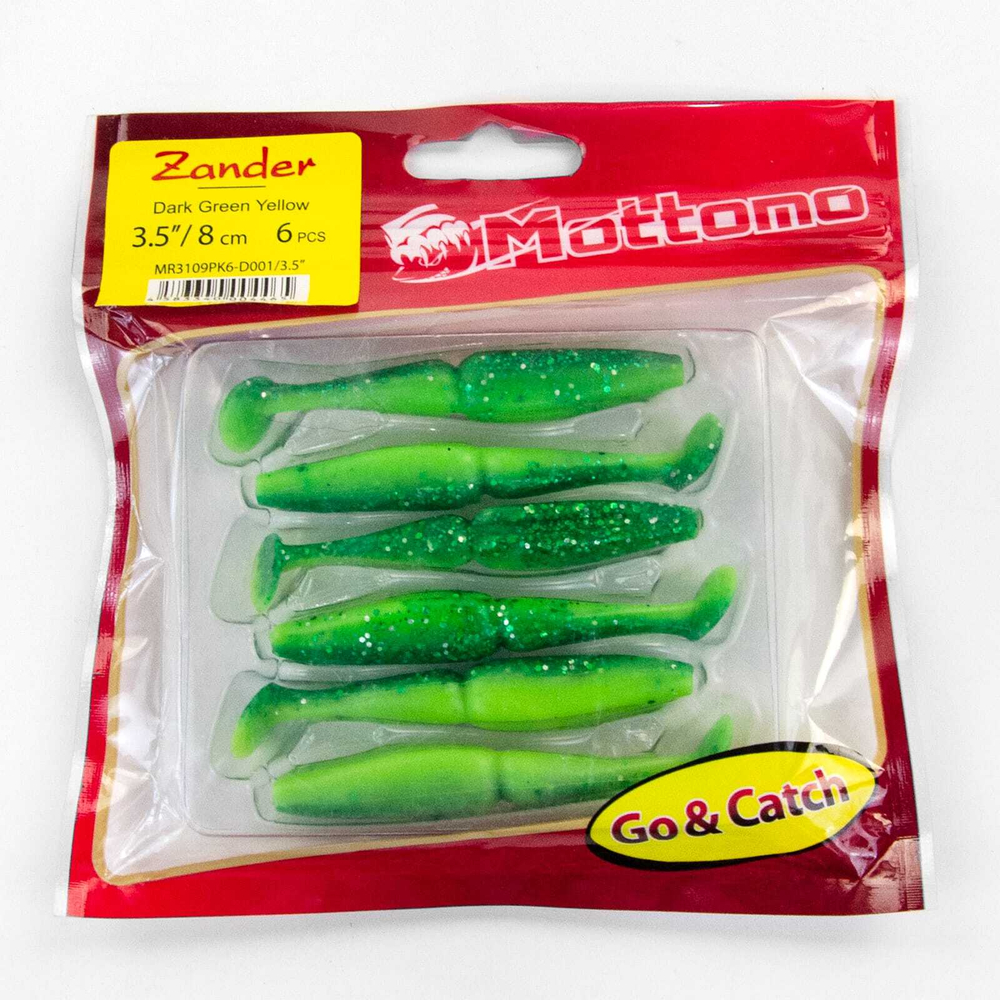Виброхвост Mottomo Zander (80мм, 3.5гр), 6шт/уп