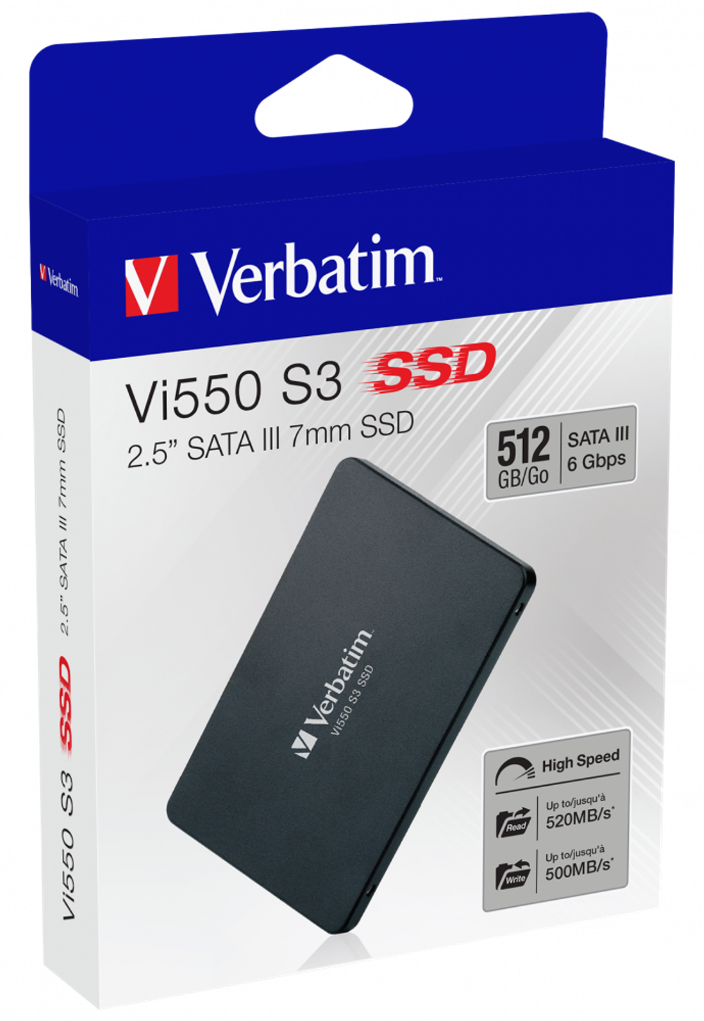 Внутренний SSD-накопитель Verbatim Vi550 S3 512 ГБ 2,5'' SATA III