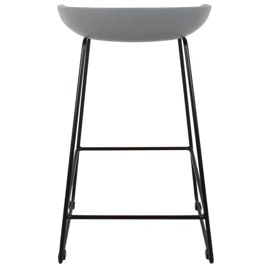 Стул полубарный Neo серый с чёрными ножками