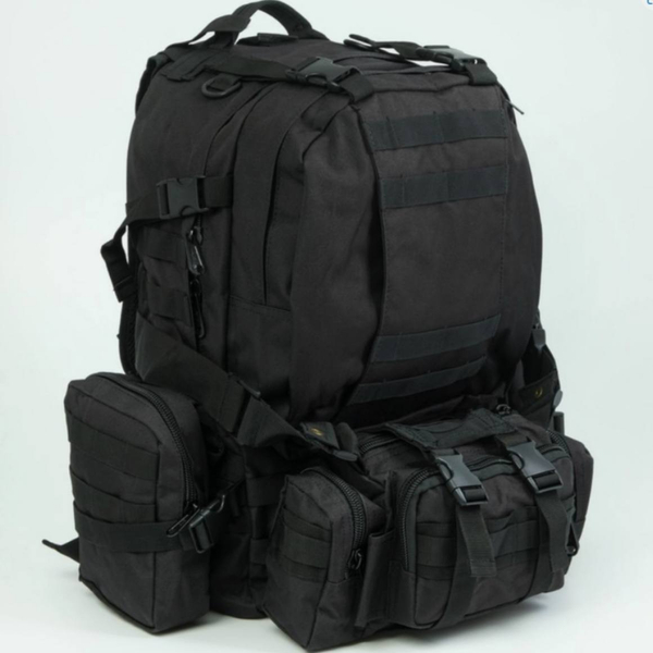 Тактический рюкзак с подсумками 40л / чёрный