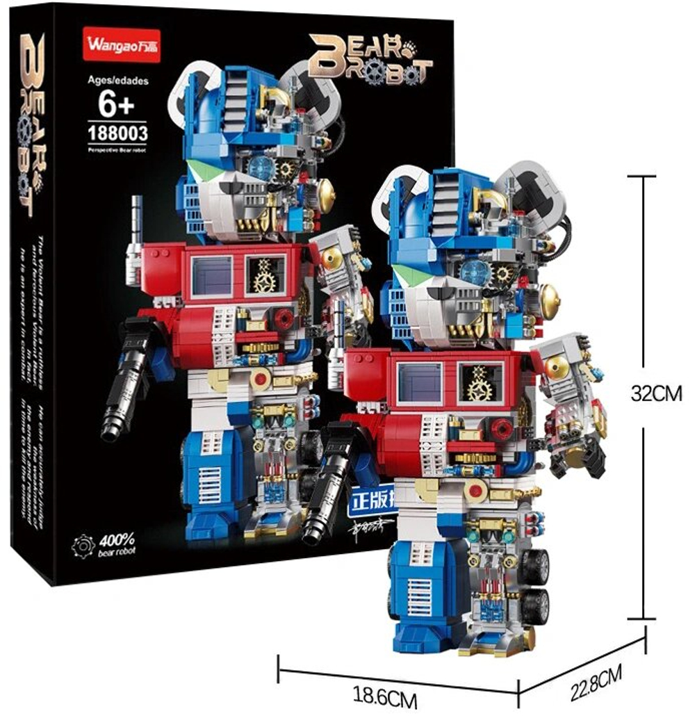 Конструктор Wangao BearBrick 188003: Оптимус Прайм, 1807 деталей