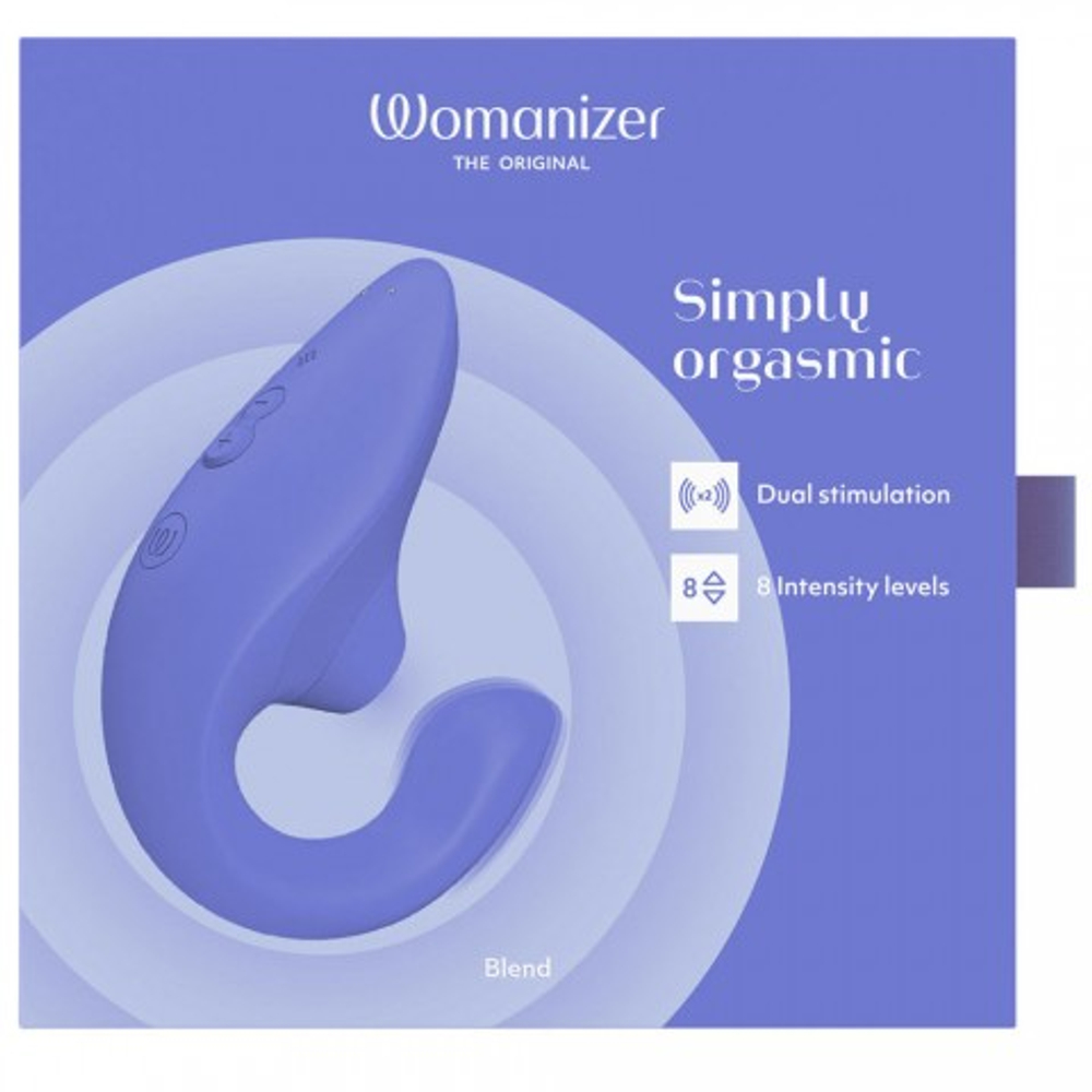 Бесконтактный клиторальный стимулятор Womanizer Blend, голубой
