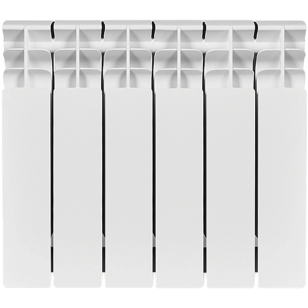 Радиатор биметаллический STOUT TITAN 350 - 6 секций (подключение боковое, цвет белый)