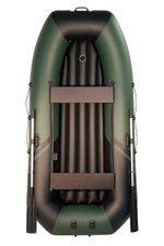 YACHTMAN-280 МНД НАДУВНОЕ ДНО (Яхтман) зеленый-черный (лодка ПВХ с усилением)