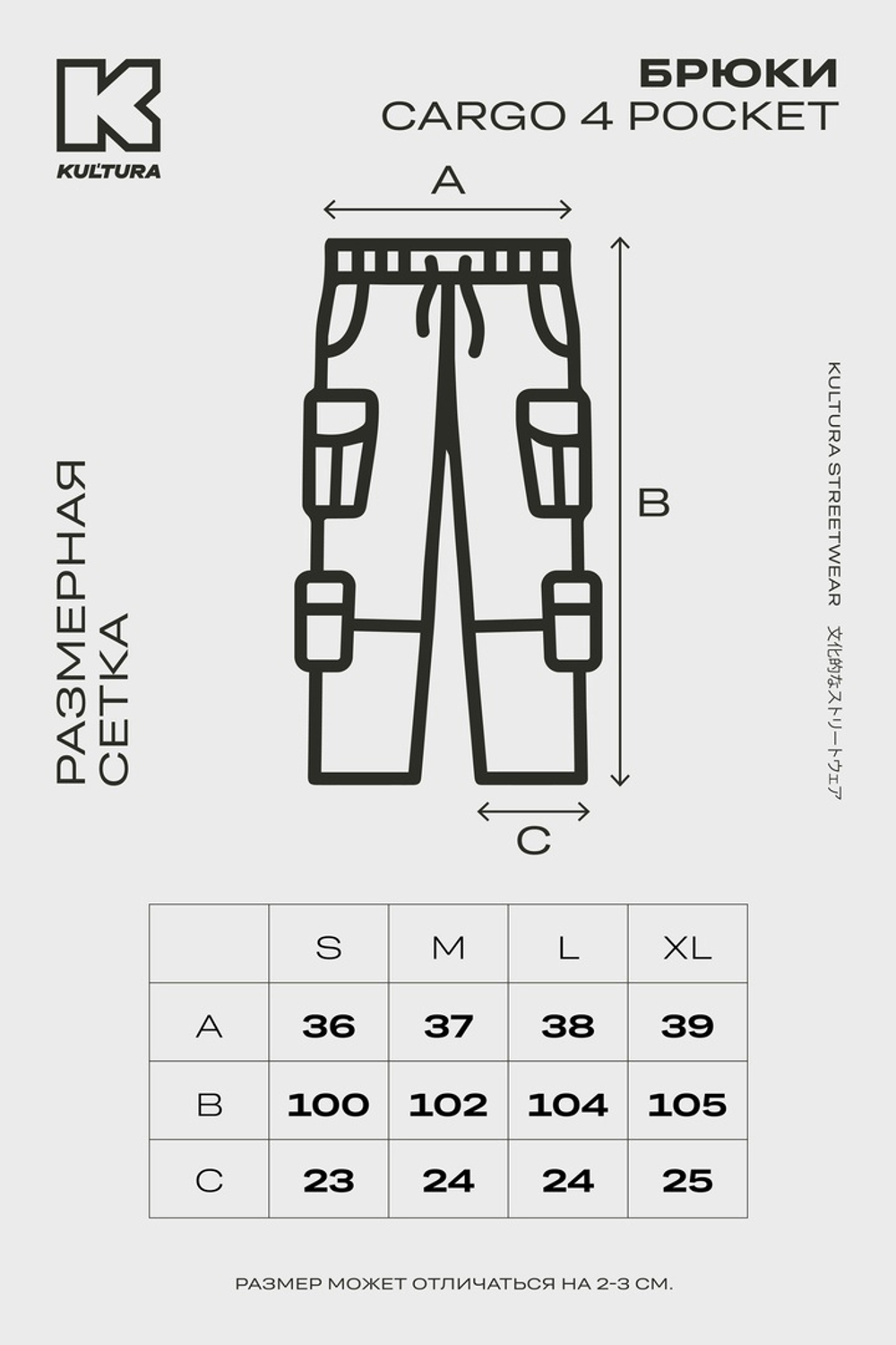 Брюки KUL'TURA Cargo 4 pocket Черный