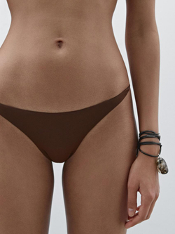 Massimo Dutti Плавки бикини с тонкими боковыми полосками, коричневый