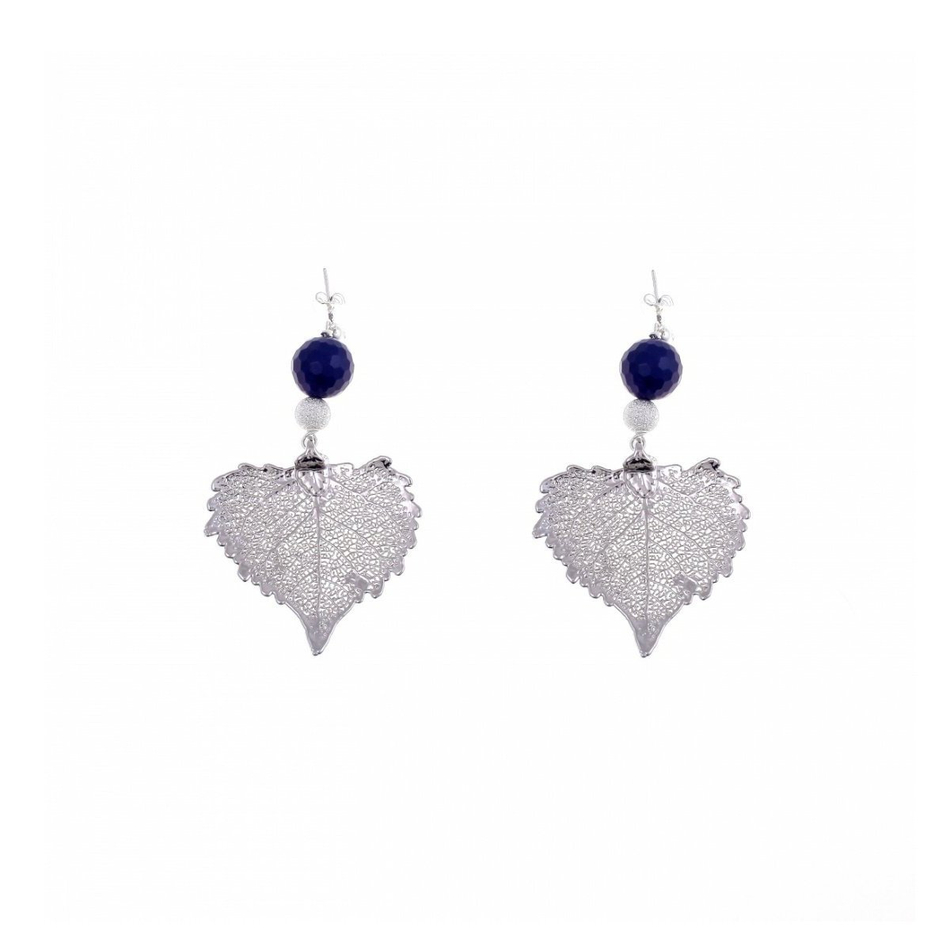 Серьги листья Ester Bijoux Тополь OR1006/34-S/BL BW