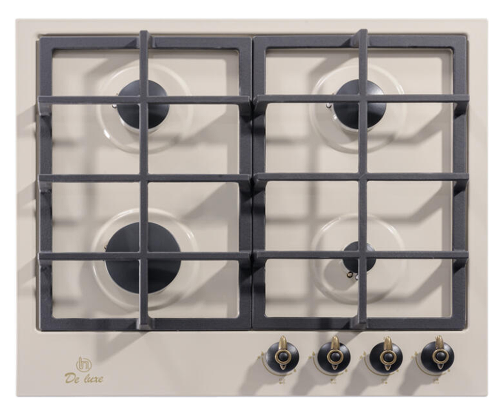 Поверхность варочная  ДеЛюкс TG4_750231F-072 (топленое молоко,латунь, газ/к., 51*60) Россия