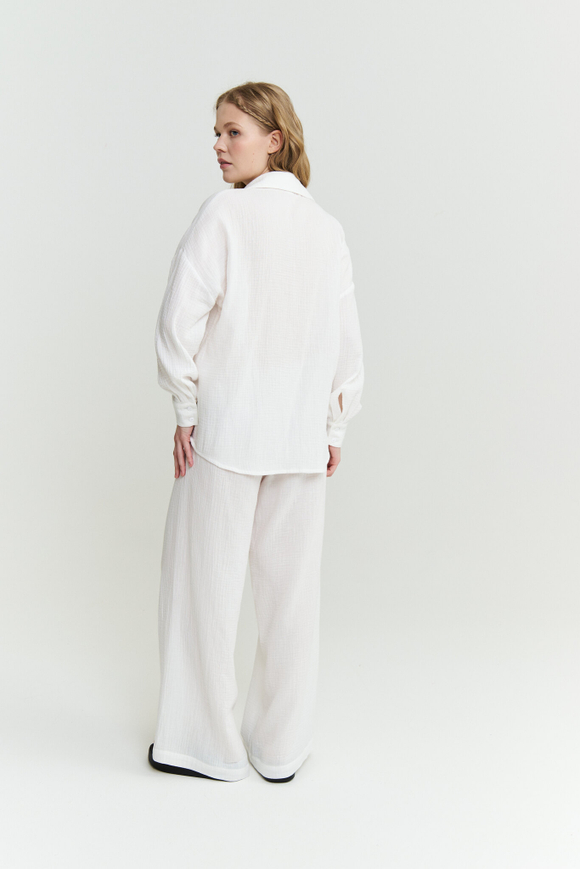 Муслиновые брюки молочные