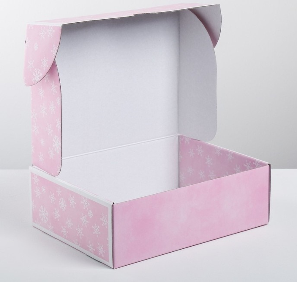 Коробка складная одиночная Прямоугольник «Пусть зима приносит радость», 30,7*22*9,5 см, 1 шт.