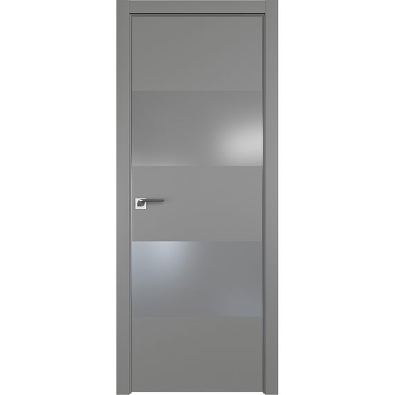Фото межкомнатной двери экошпон Profil Doors 10E грей остеклённая матовая алюминиевая кромка с 4-х сторон
