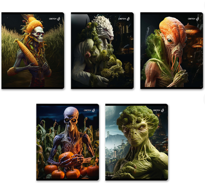 "Светоч" 48Т11 Тетрадь ученическая общая, глянцевая ламинация, A5 48 л. на скобе 65 г/кв.м , белизна 100 % 10 шт. клетка 00988 Гости из будущего