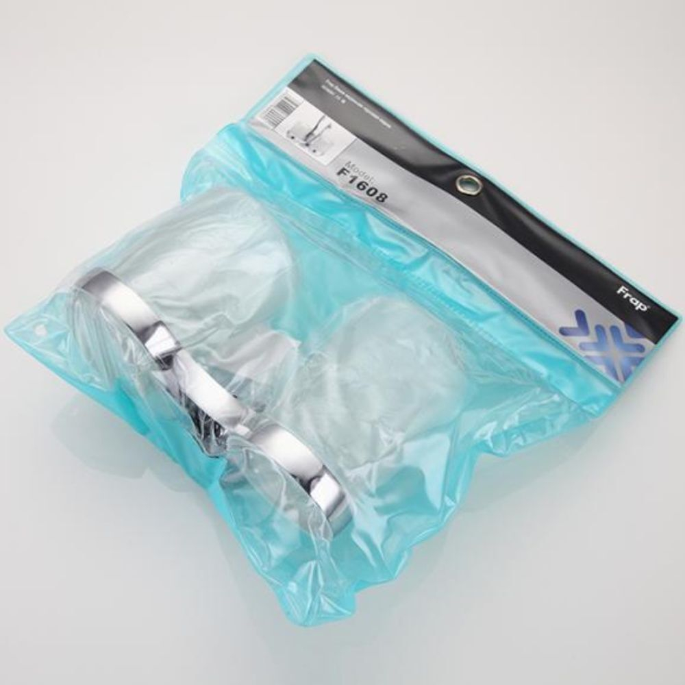 Стакан для зубных щеток, двойной, стекло/металл, хром, Frap, F1608