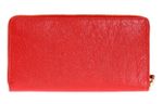 Balenciaga Zip Closure Sheepskin Clutch Women"s Red