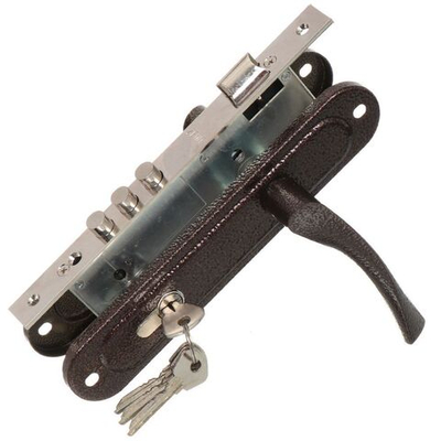 Замок врезной Зенит, ЗВ4-85.3, БП-00009288, ручка в комплект, цилиндровый, медный