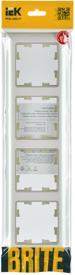 BRITE Рамка 4-местная РУ-4-Бр бежевый/жемчужный IEK