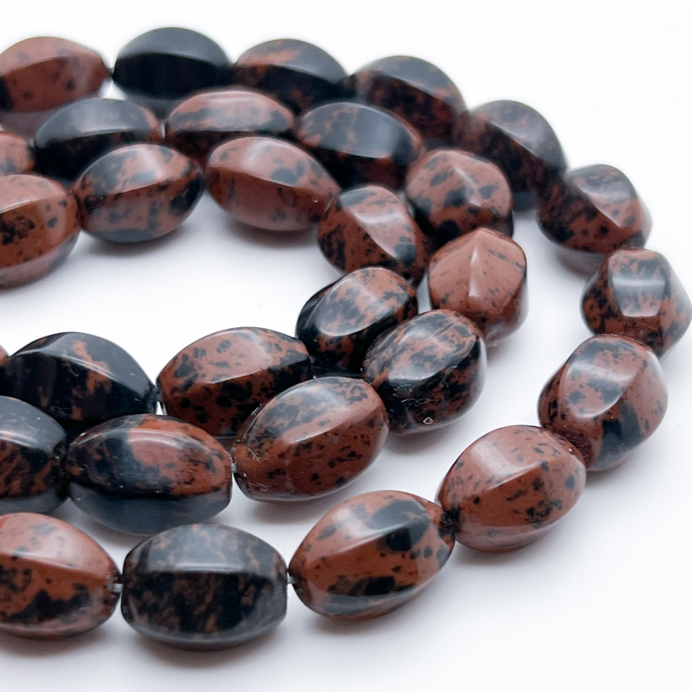 Обсидиан коричневый бусины, размер около 14*11 мм, цена за набор 6 шт