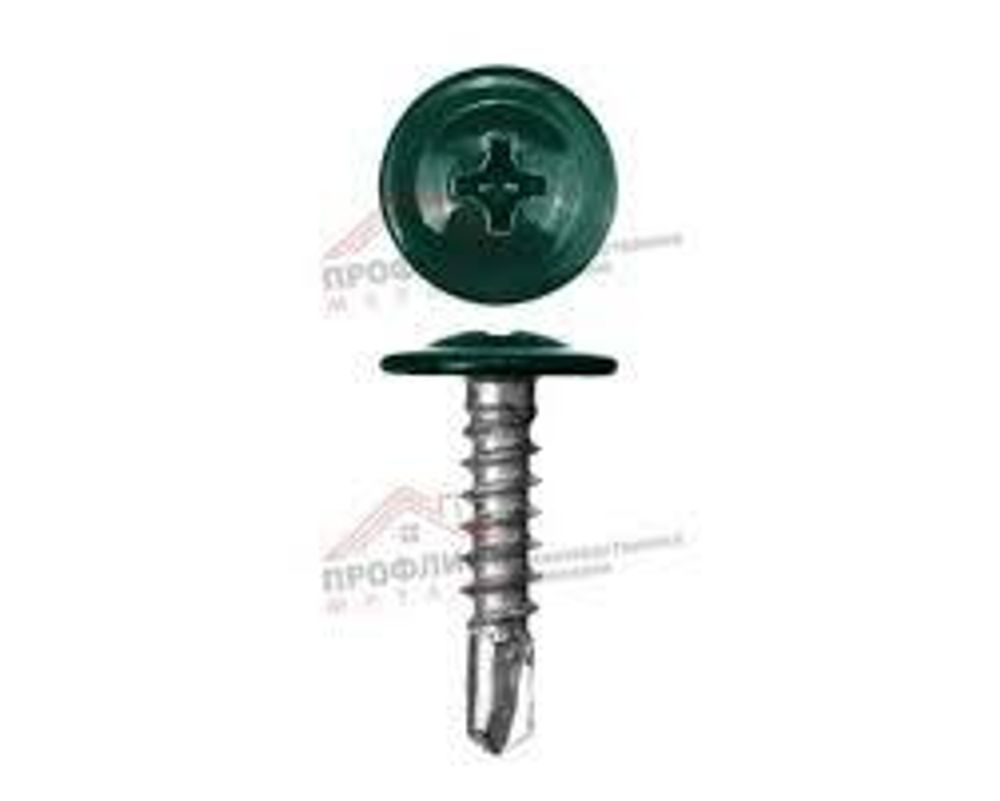 Саморезы ММ с буром 4,2х19 RAL 6005 зеленые (15 шт.)