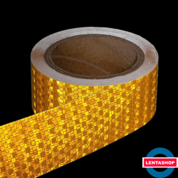 Жёлтая светоотражающая лента 5 см х 10 м
