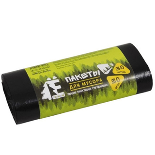 Е-Ромашка Мешки д/мусора ПНД 30л*30шт рулон черный