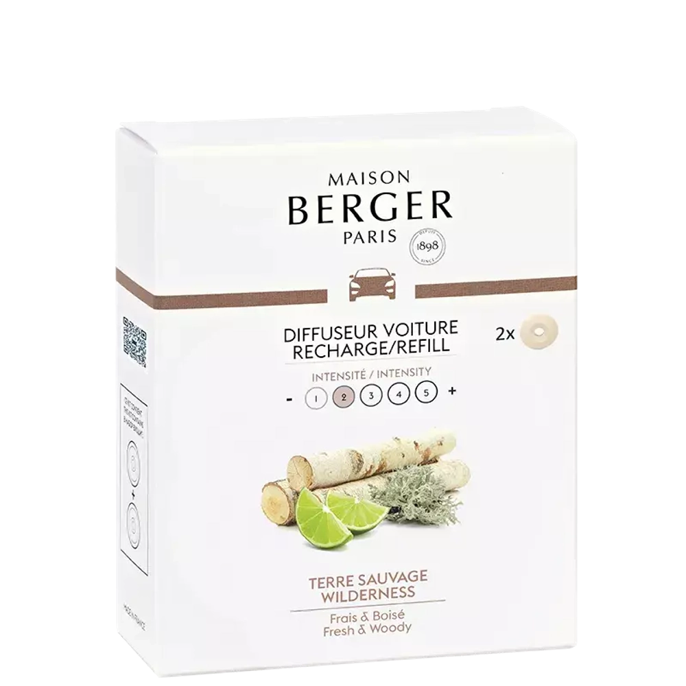 Maison Berger Paris - Набор из 2 вставок Wild Land для автомобильного диффузора. / артикул   6579  / GTIN 3127290065797
