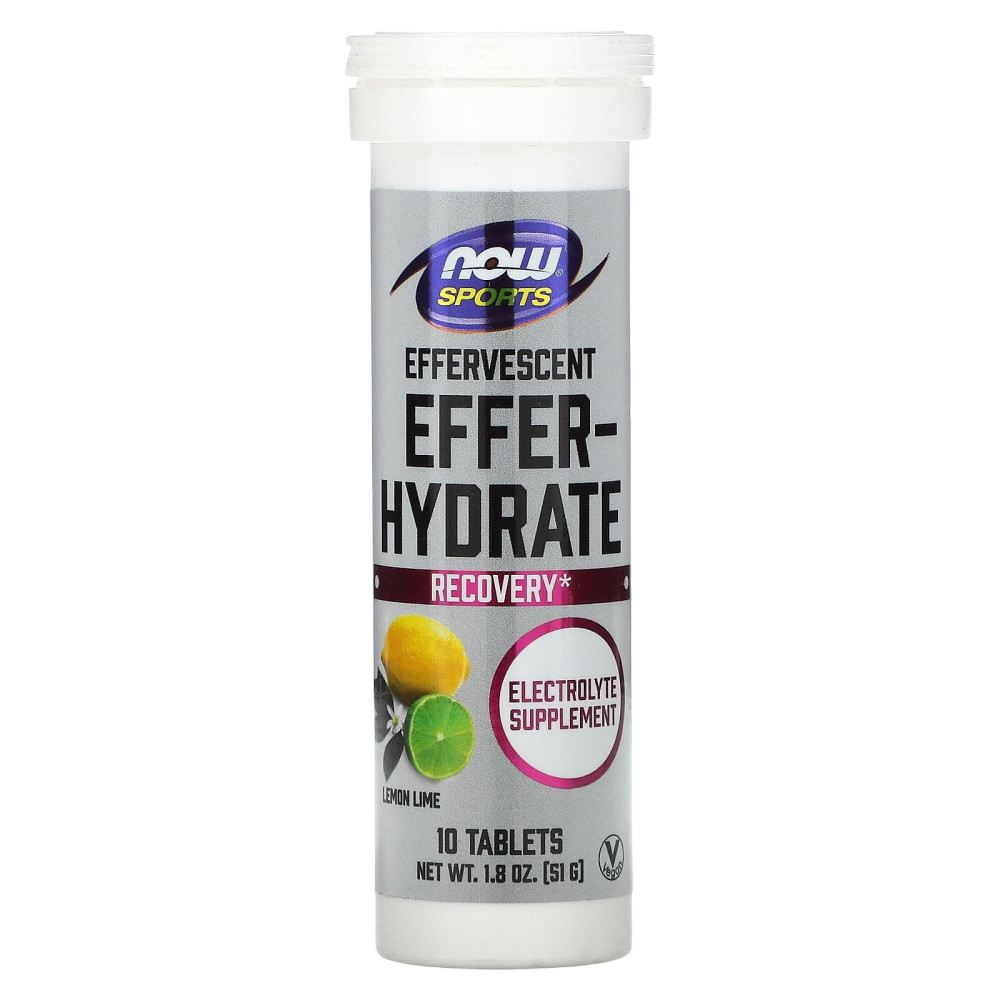 Now Foods Sports Effer-Hydrate 10 таблеток 51 г , Электролиты , Изотоник