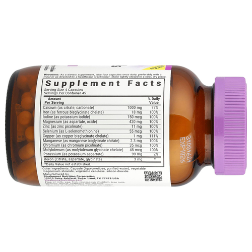 Bluebonnet Nutrition, мультиминералы и бор, 180 вегетарианских капсул