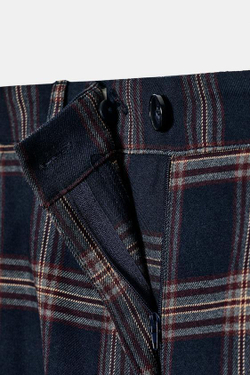 ZARA БРЮКИ КАРГО СВОБОДНОГО КРОЯ В КЛЕТКУ, КРАСНЫЙ/ТЕМНО-СИНИЙ