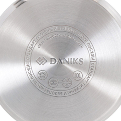Набор посуды нерж, 6 пр, индукц, Daniks, Турин, металлик, GS-01413-6PC