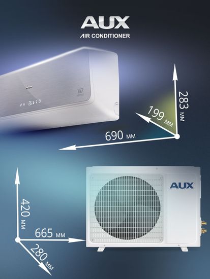 Настенная сплит-система AUX ASW-H09B4/FJ-SR1 + AS-H09B4/FJ-R1, серебристый