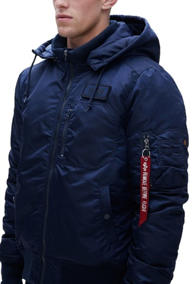 Куртка Бомбер - MA-1 Alpha Hooded Rib (т.синяя - r.blue)