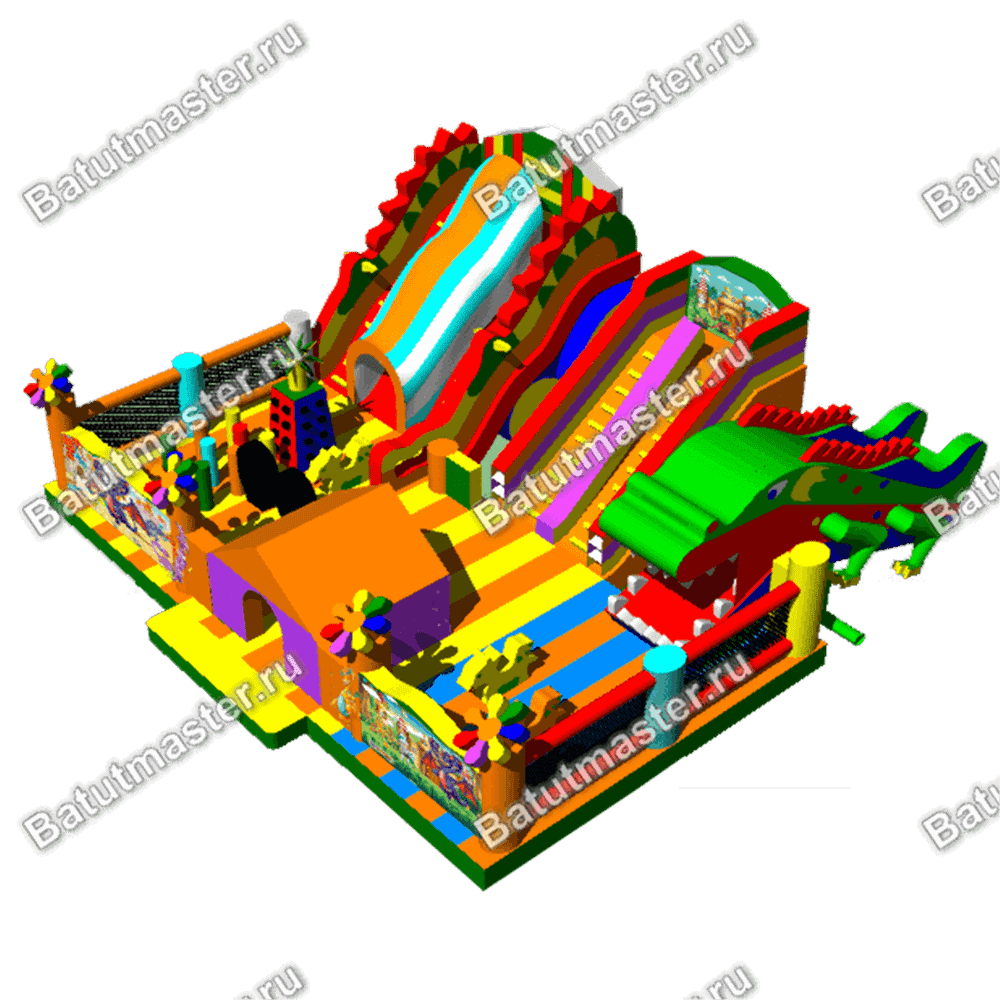 Надувной батут "Царство драконов" 13*13*7 м