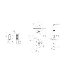 Замок межкомнатный под цилиндр MAGNET M85C-50 WH-19 белый  (new plate)