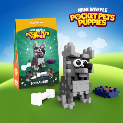 Marioinex - Мини-конструктор Waffle POCKET PETS PUPPIES Шнауцер 49 элементов. 907924