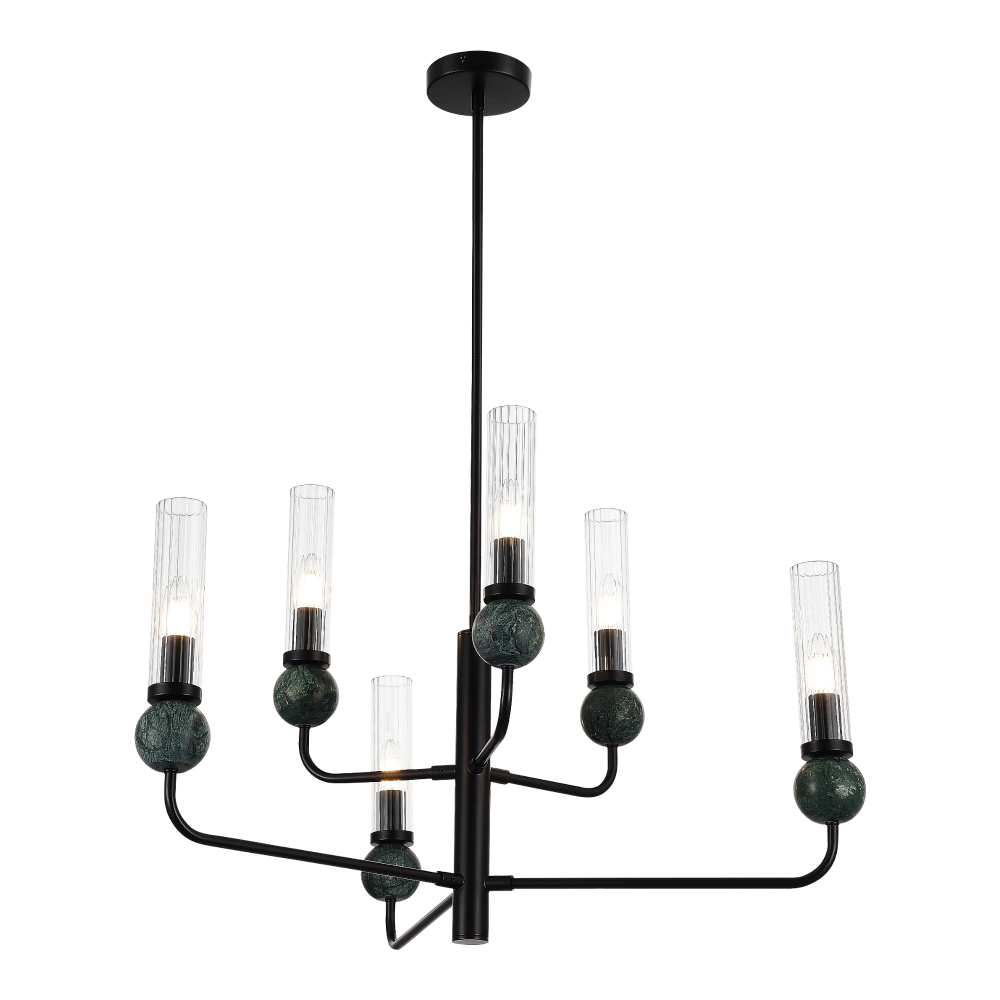 SL1244.403.06 Светильник подвесной ST-Luce черный/прозрачный E14 6*40W MEDEA