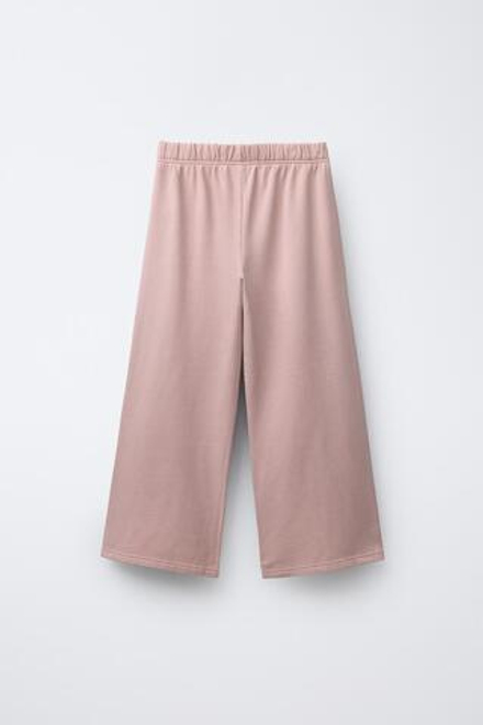 ZARA КОМПЛЕКТ: ТОЛСТОВКА И БРЮКИ WIDE LEG С НАДПИСЬЮ, РОЗОВЫЙ