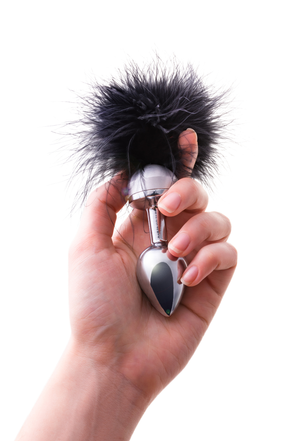 Анальная втулка маленькая с черной опушкой 8,5 см