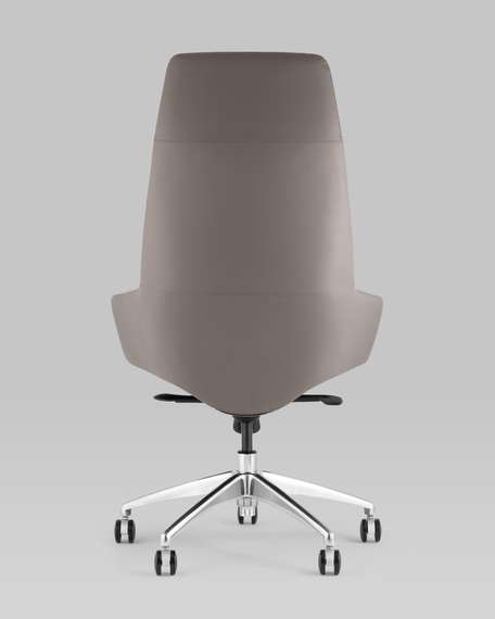 Кресло руководителя Bow серая экокожа