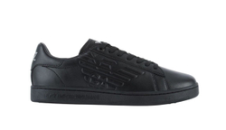 Мужские кроссовки EA7 Unisex Leather Sneaker - triple black