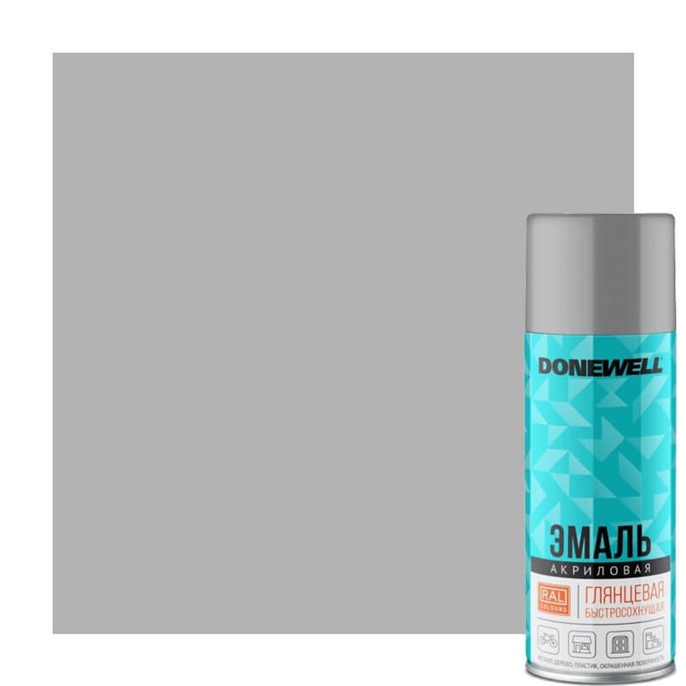 Эмаль DONEWELL универсальная акриловая RAL 7040 серая глянцевая