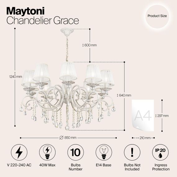 Подвесная люстра Maytoni Grace ARM247-10-G