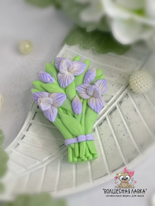 Силиконовая форма Букет с ирисами