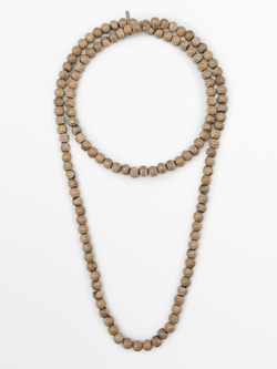 Massimo Dutti Ожерелье с бусинами из керамики, карамельный
