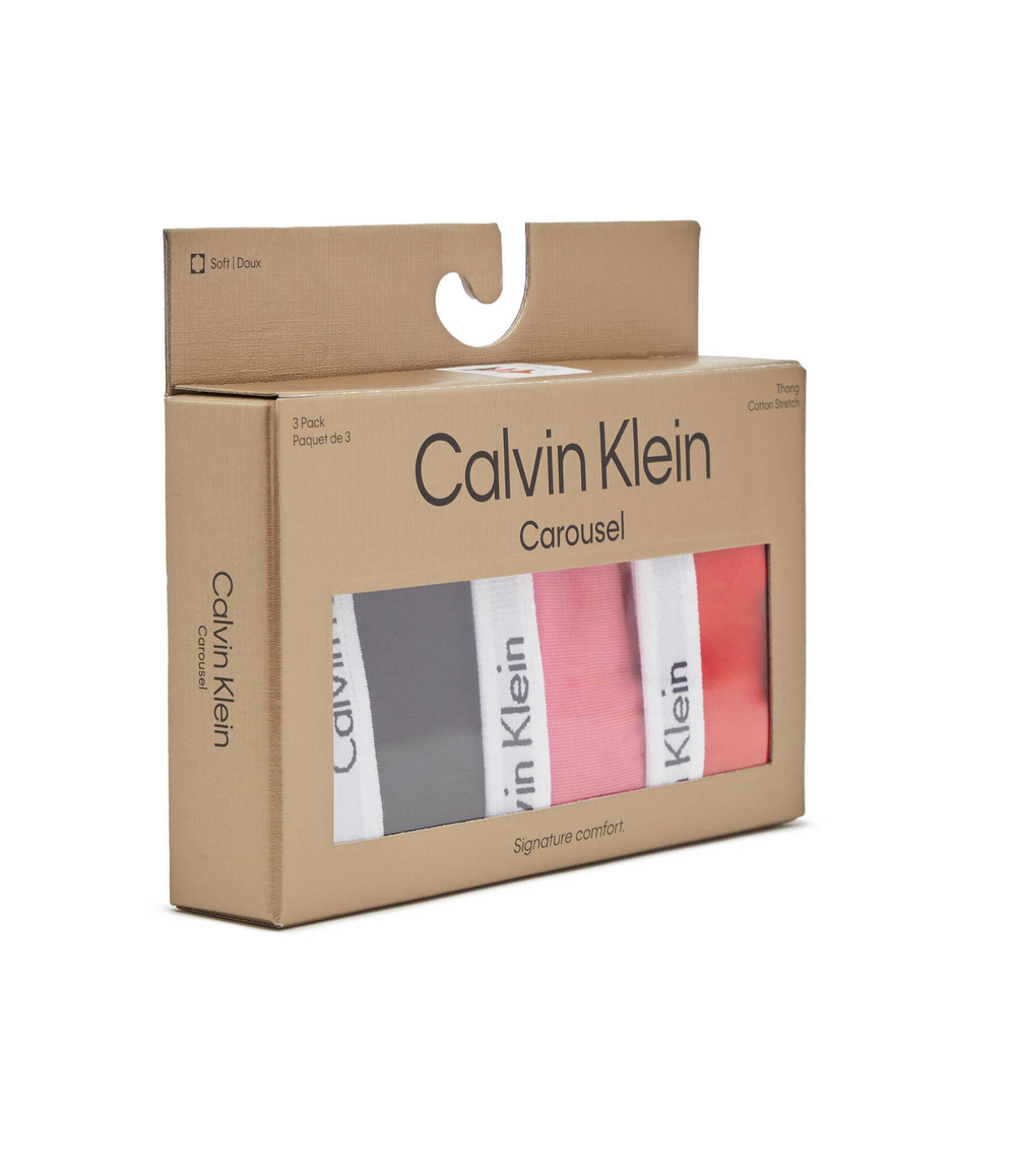Стринги 3 пары Calvin Klein Underwear - розовый(000QD5145E)