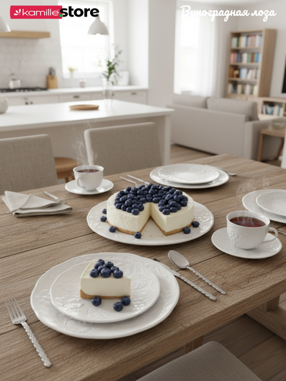 Тарелка обеденная 27 см. набор 4 шт., фарфор, коллекция "Виноградная лоза"