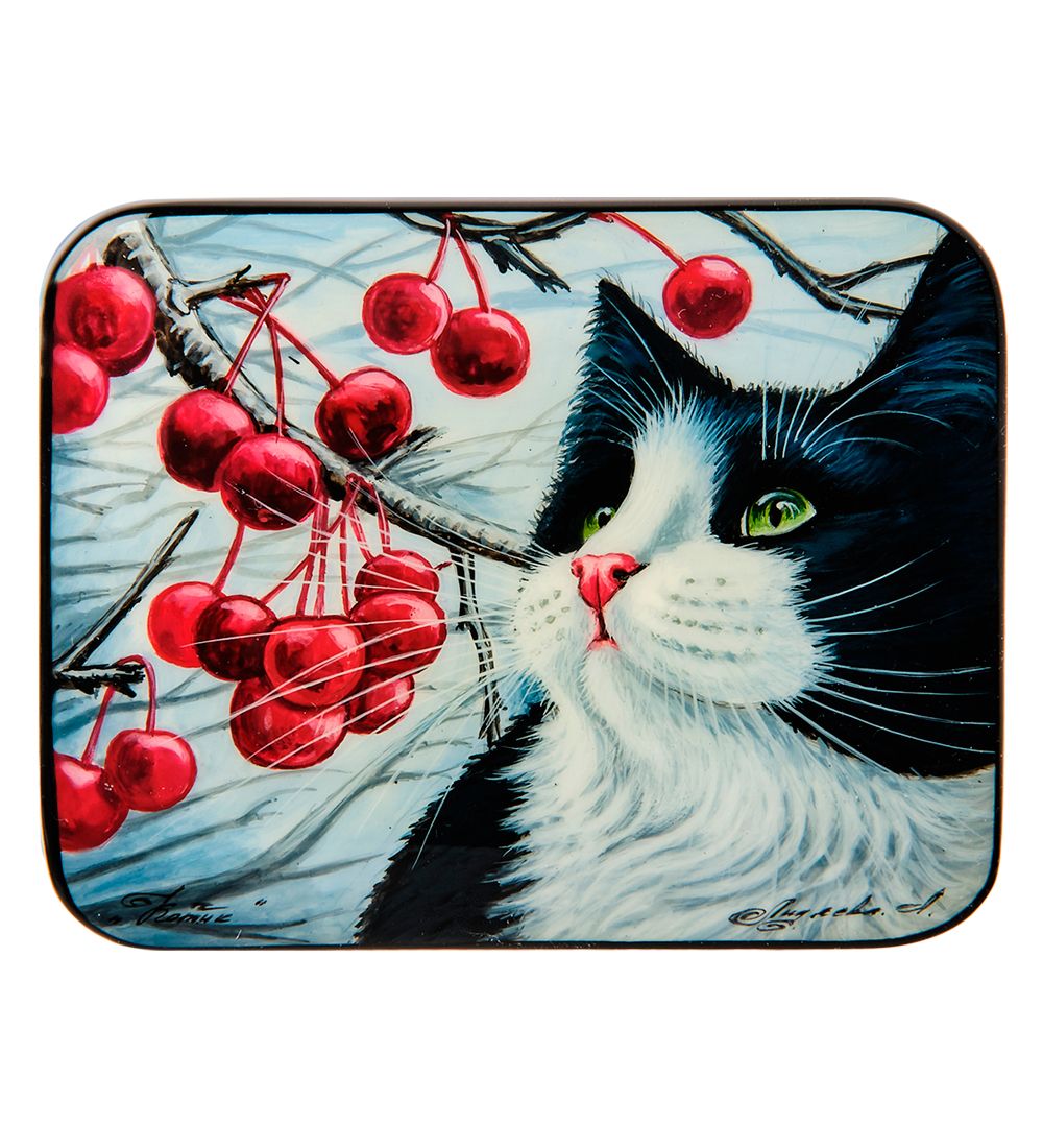 Народные промыслы ШК-55/186-B Шкатулка «Котик» Лидяева Л.