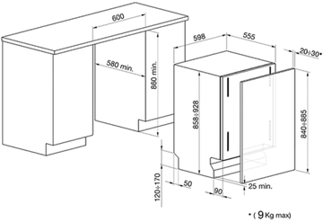 Встраиваемая посудомоечная машина Smeg STLA865A-1