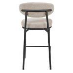 Стул полубарный Lucas 2 латте шенилл с чёрными ножками